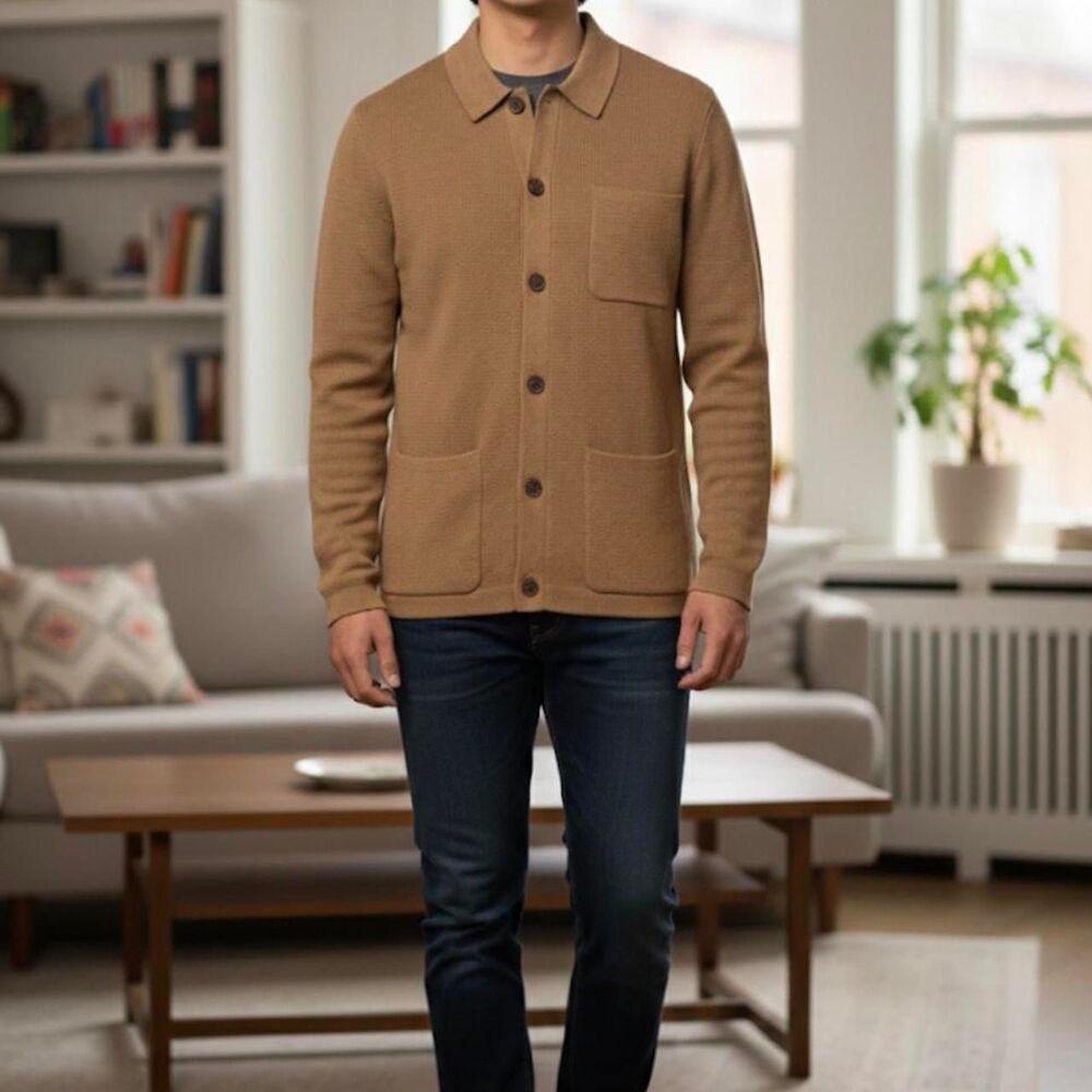 Old-navy Men's Brown and Tan Jumper